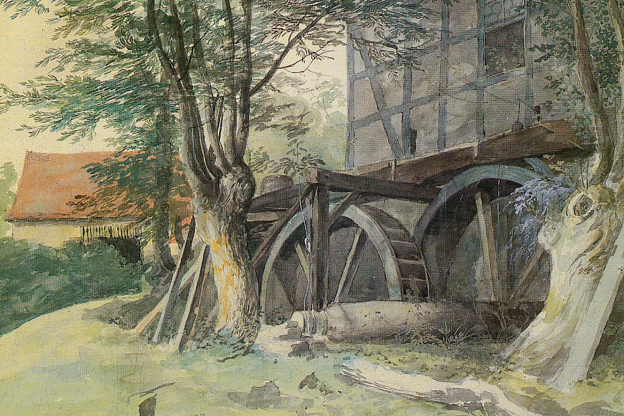 Gemälde der Eschborner Mühle | Anton Radl | um 1830